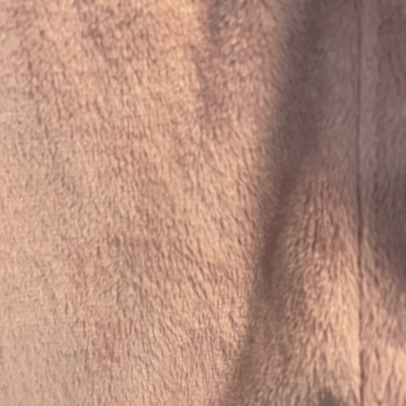 Lands End, ladies medium dusty rose fuzzy cozy warm full zip highneck sweatshirt - Picture 4 of 7